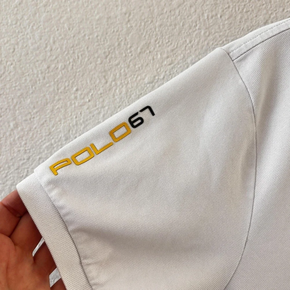 Polo Ralph Lauren Polo Shirt Mens XL White Polo 67 Training Large Pony FLAWS